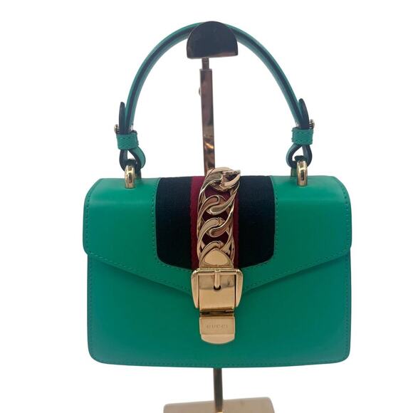 Gucci Handbags - 788 Gucci Green Sylvie